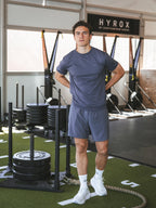 Grijsblauw effen sport T-shirt