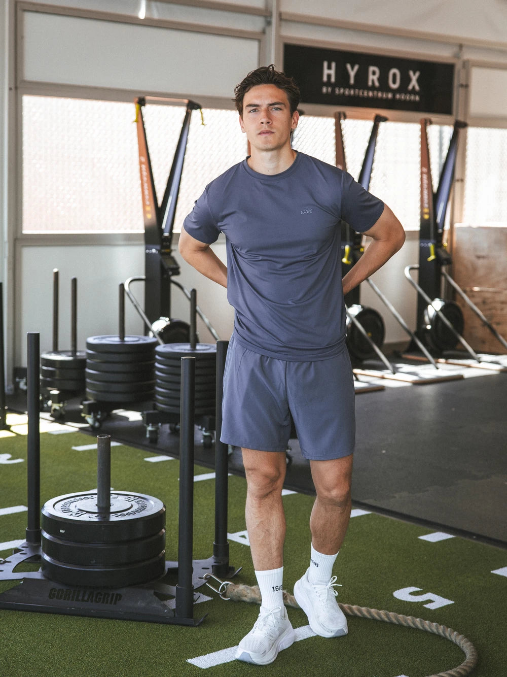 Grayish Blue Basic Sport T-shirt