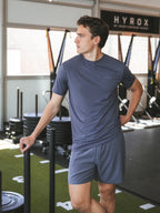 Grijsblauw effen sport T-shirt