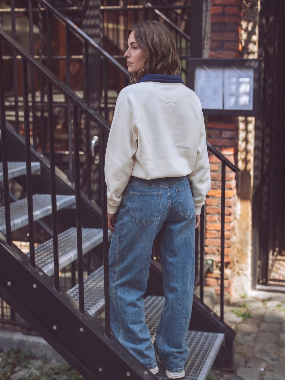 White Femme Polo Sweater