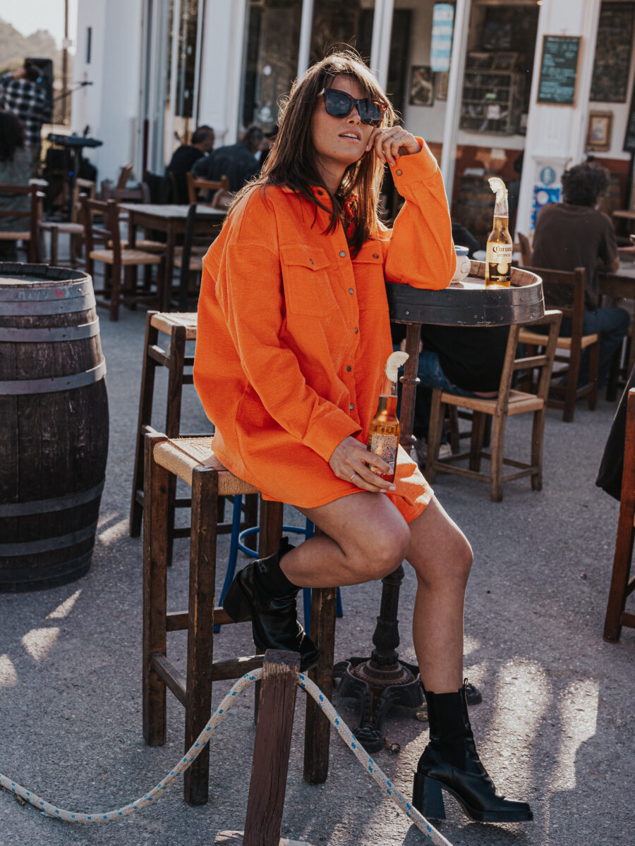 Corduroy Dress Orange 1608 WEAR