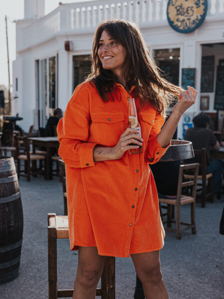 Corduroy Dress Orange