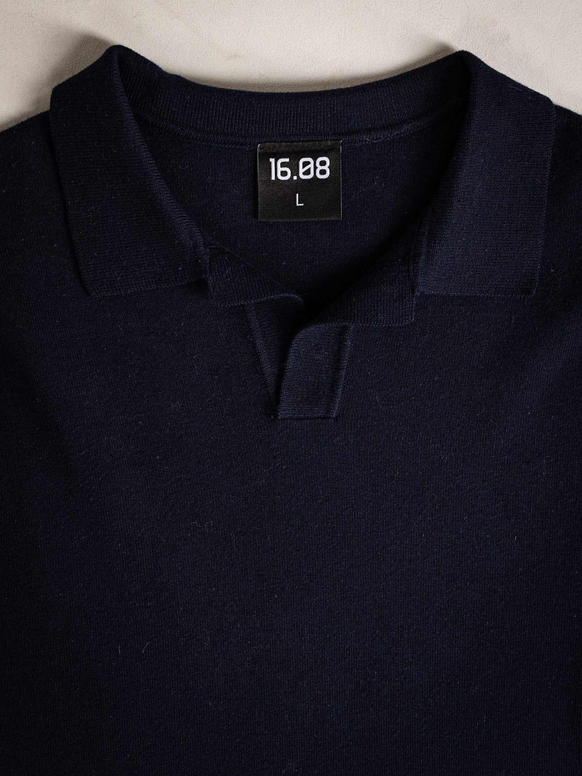 Navy Knitted Polo 1608 WEAR
