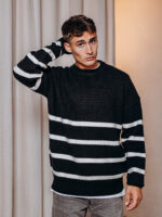 Black Stripe Oversized Sweater