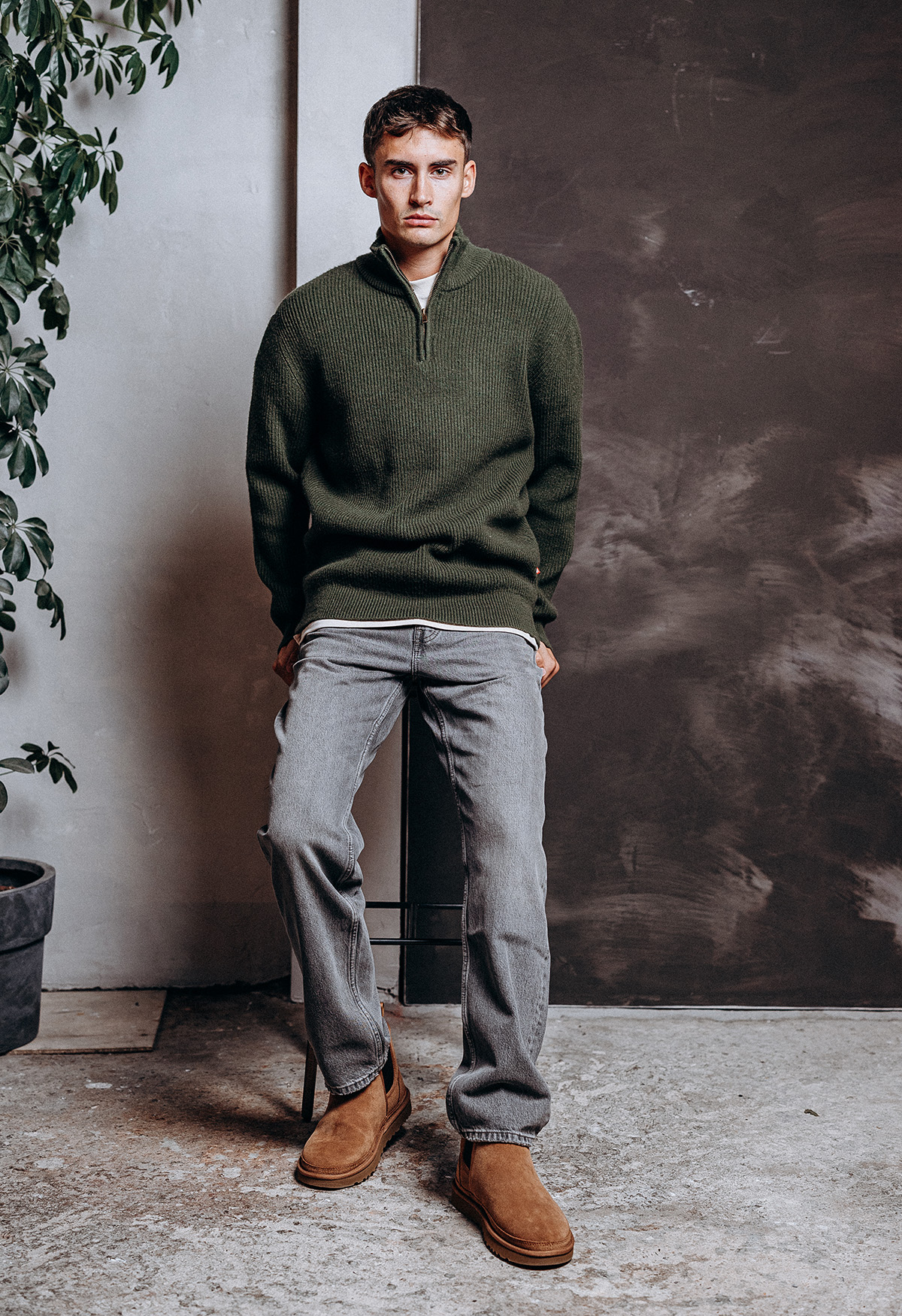 Green Knit Zipper 1608 WEAR