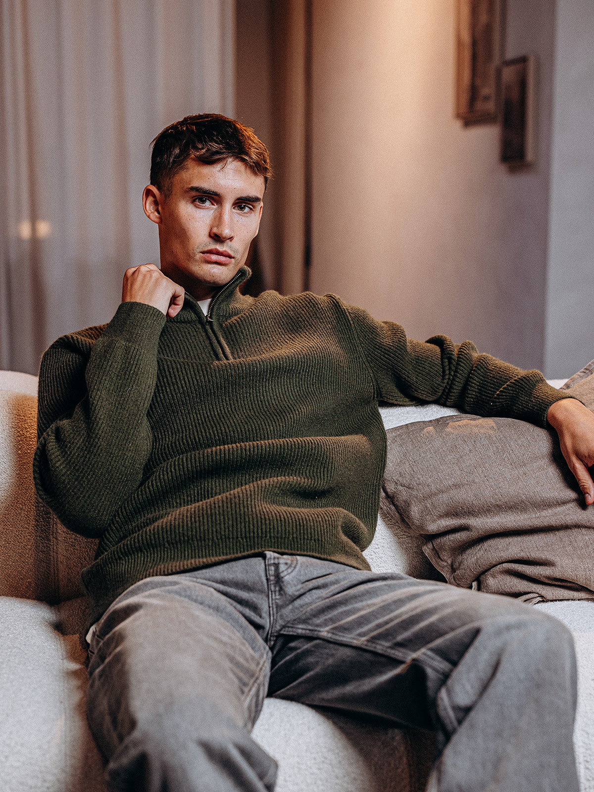 Green Knit Zipper 1608 WEAR