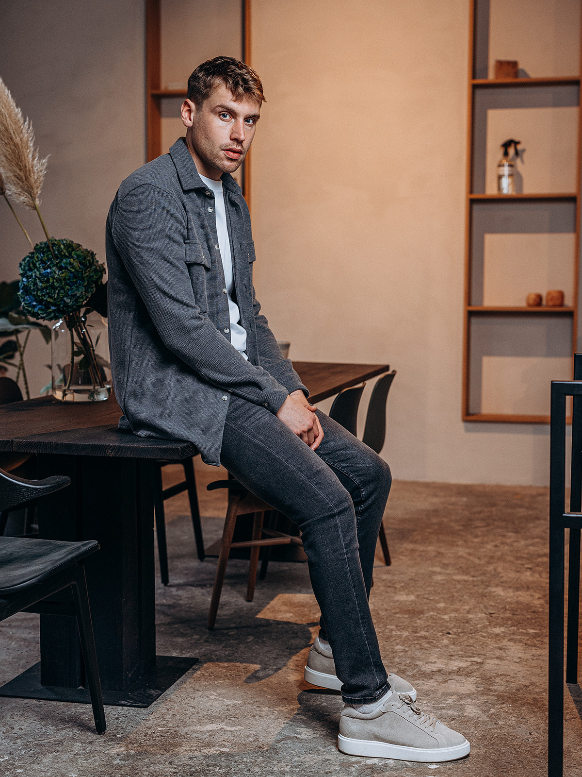 Grey Waffle Shirt 1608 WEAR