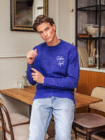 Blue Knitted Signature Sweater