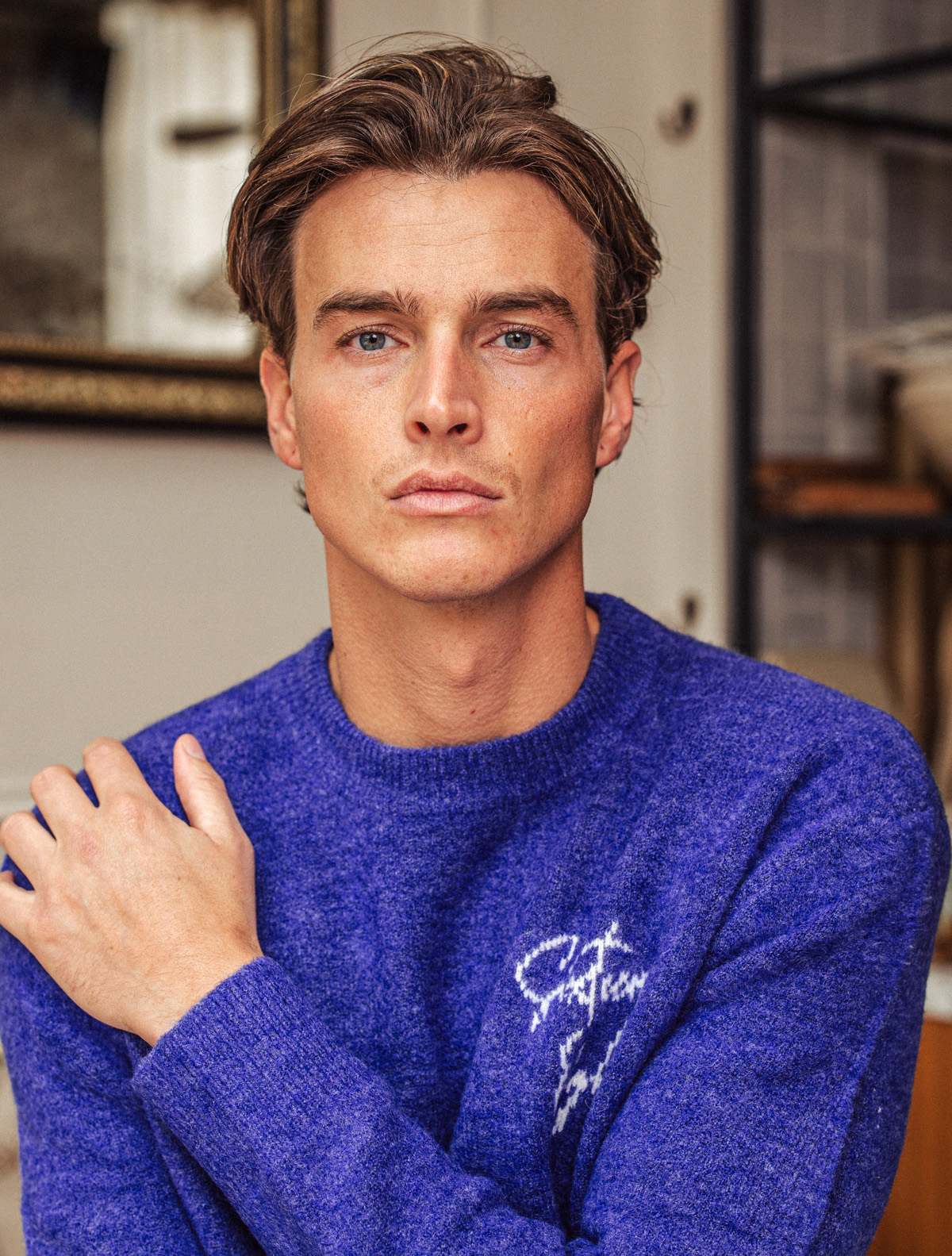 Blue Knitted Signature Sweater 1608 WEAR
