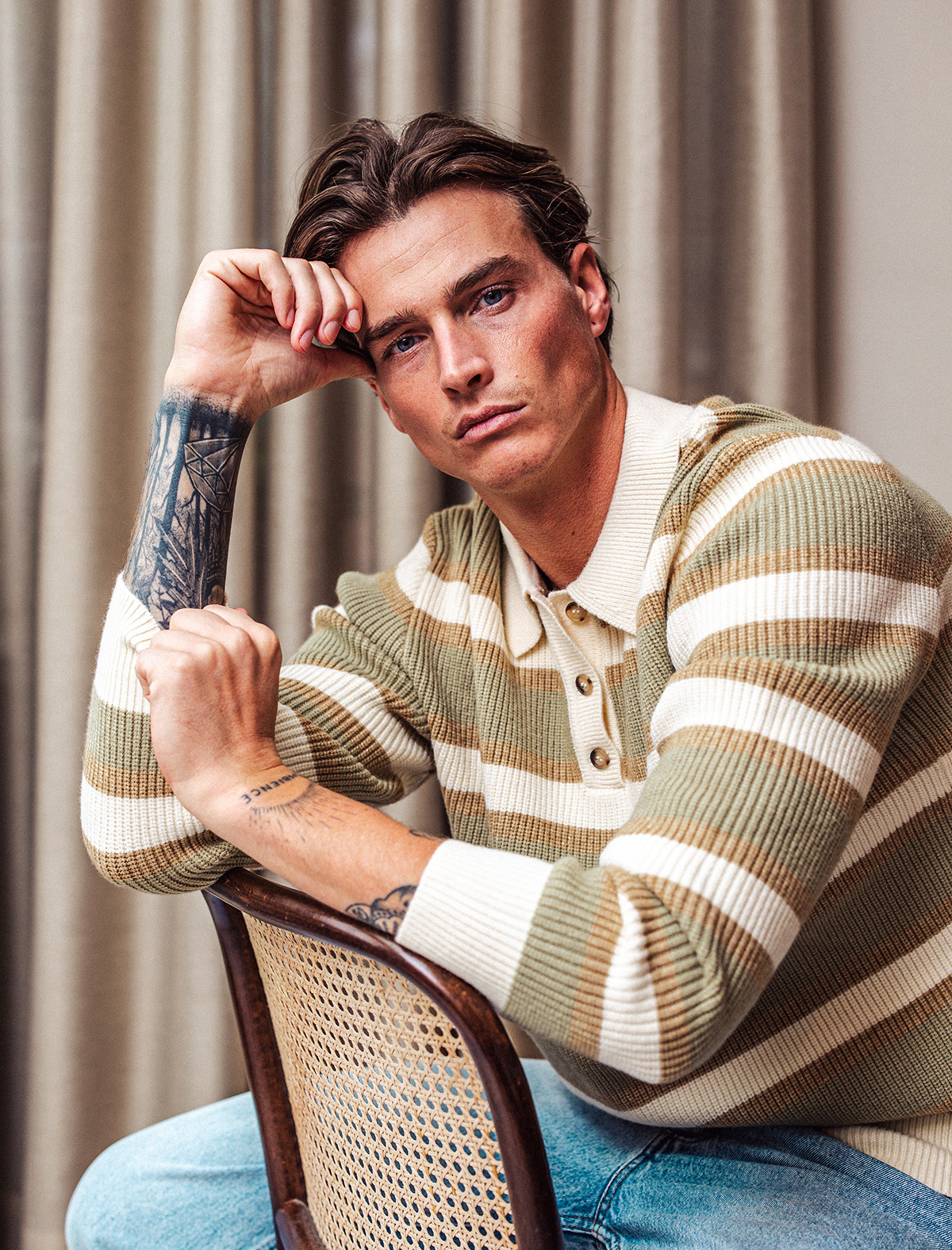 Stripe Knitted Sweater 1608 WEAR