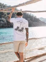 White Beach Bed Slim T-shirt