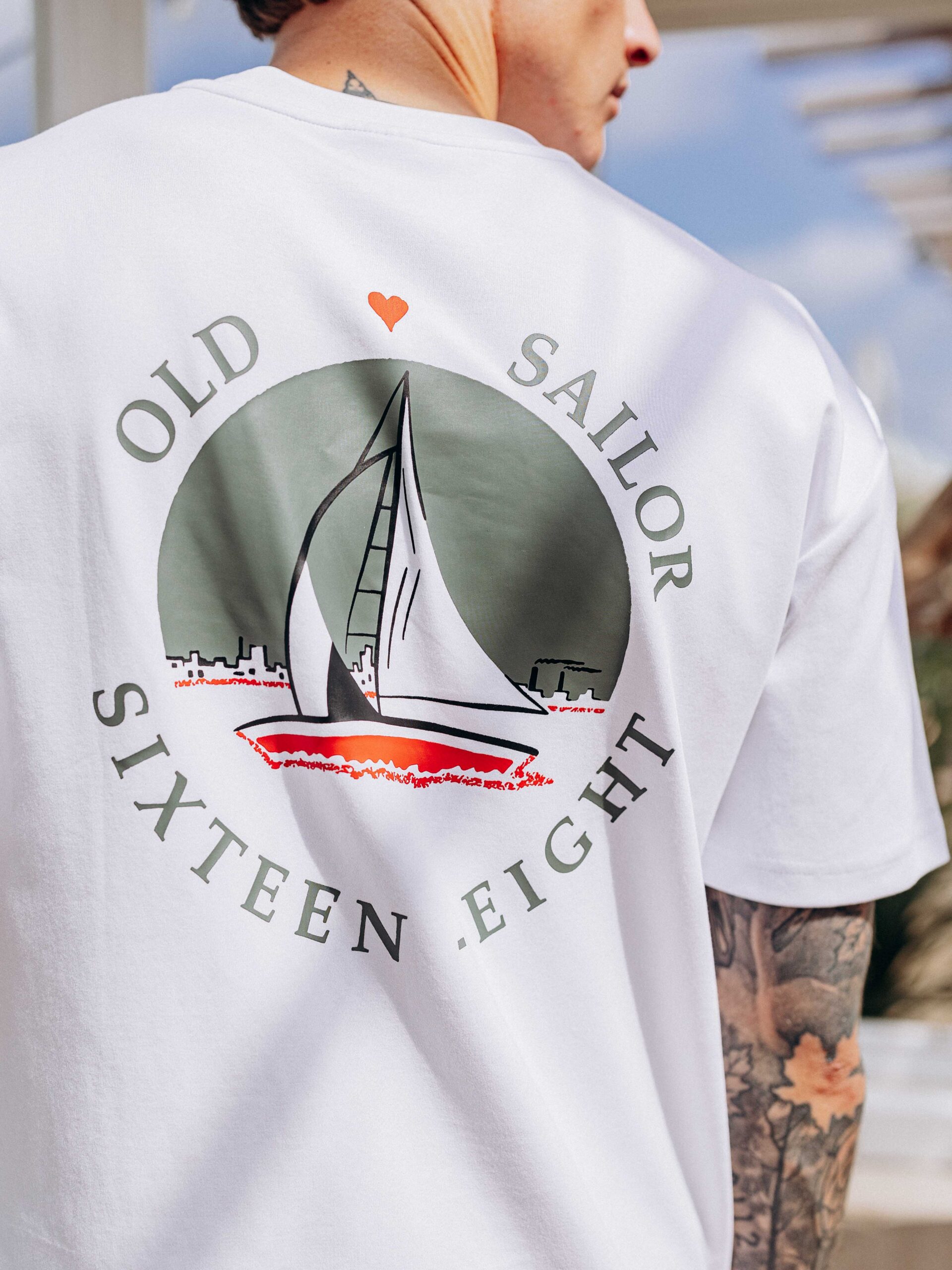 Old Sailor White Oversized T-shirt 1608 WEAR