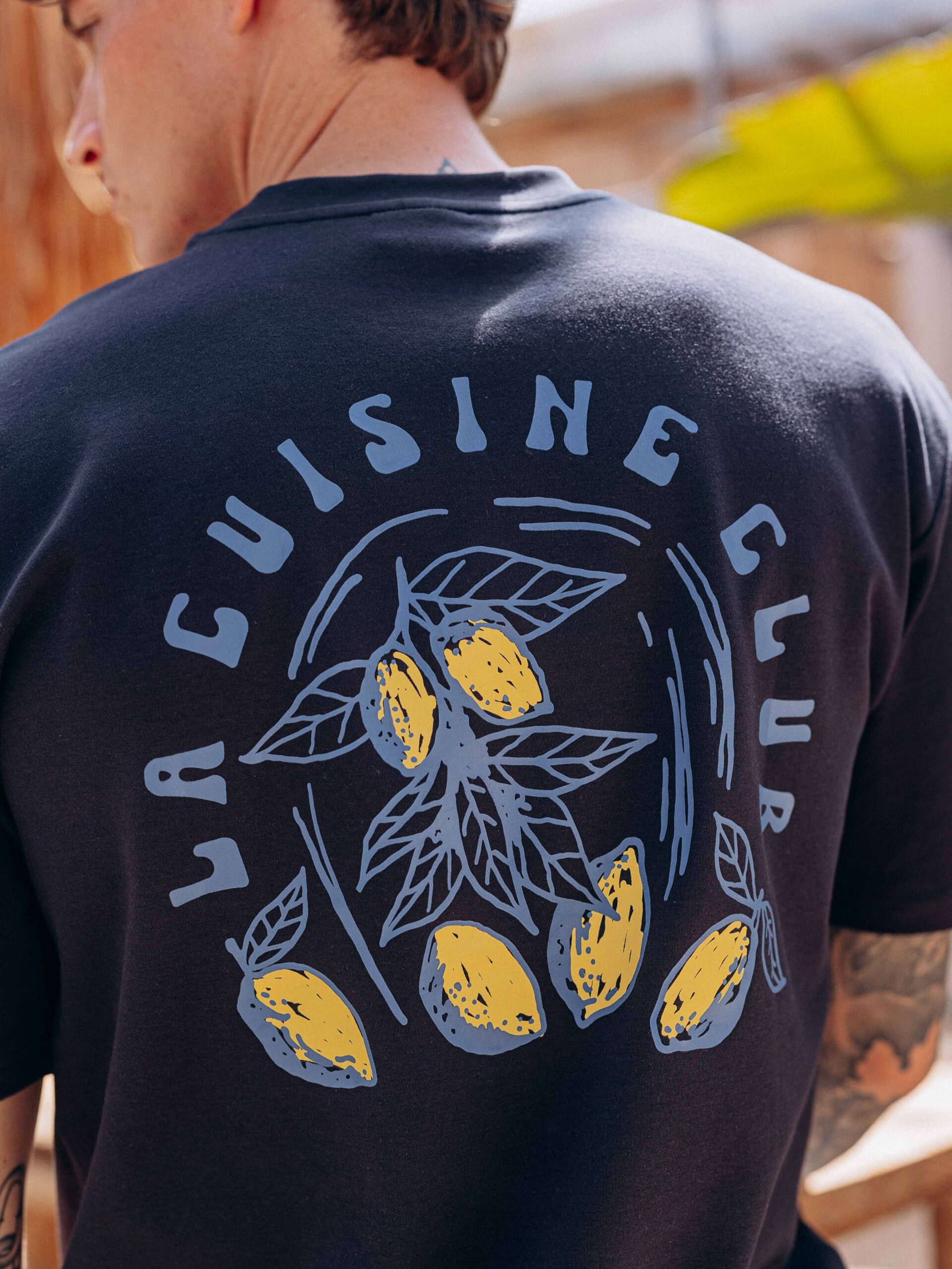 La Cuisine Lemon Navy Oversized T-shirt 1608 WEAR