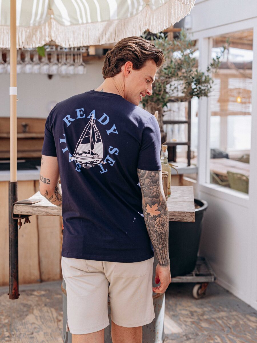 Navy Sail Slim T-shirt 1608 WEAR
