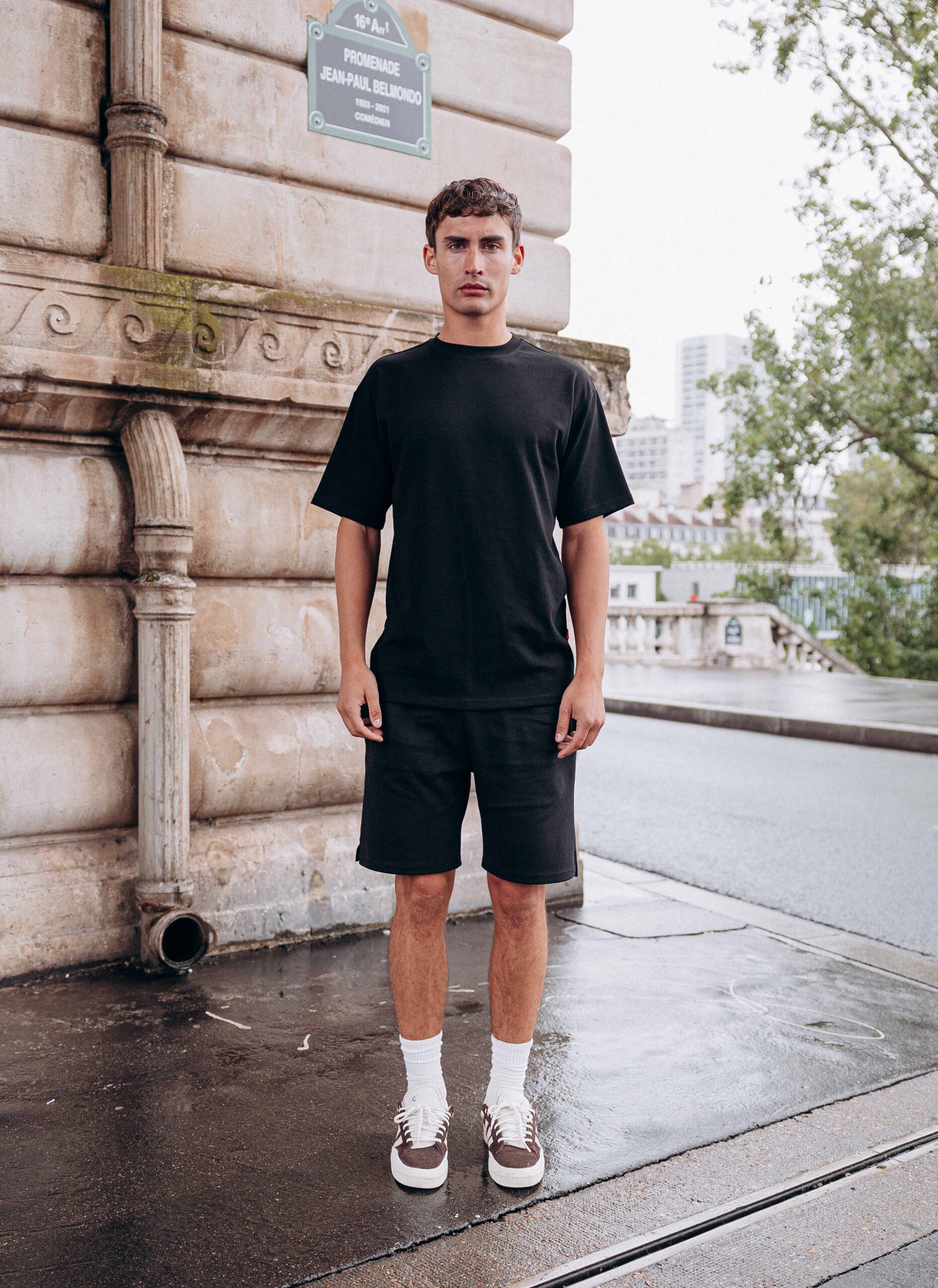 Eiffel Tower Black Oversized T-shirt 1608 WEAR