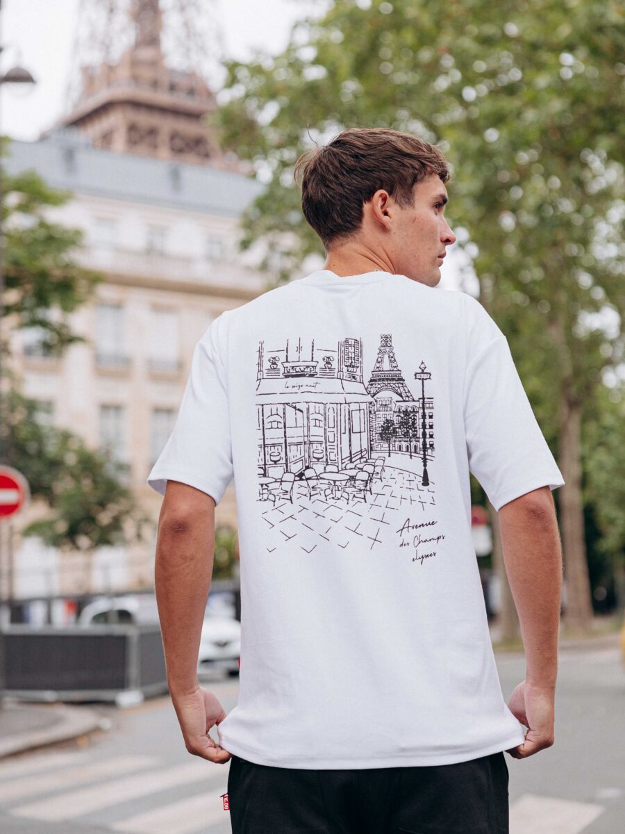 Eiffel Tower White Oversized T-shirt 1608 WEAR