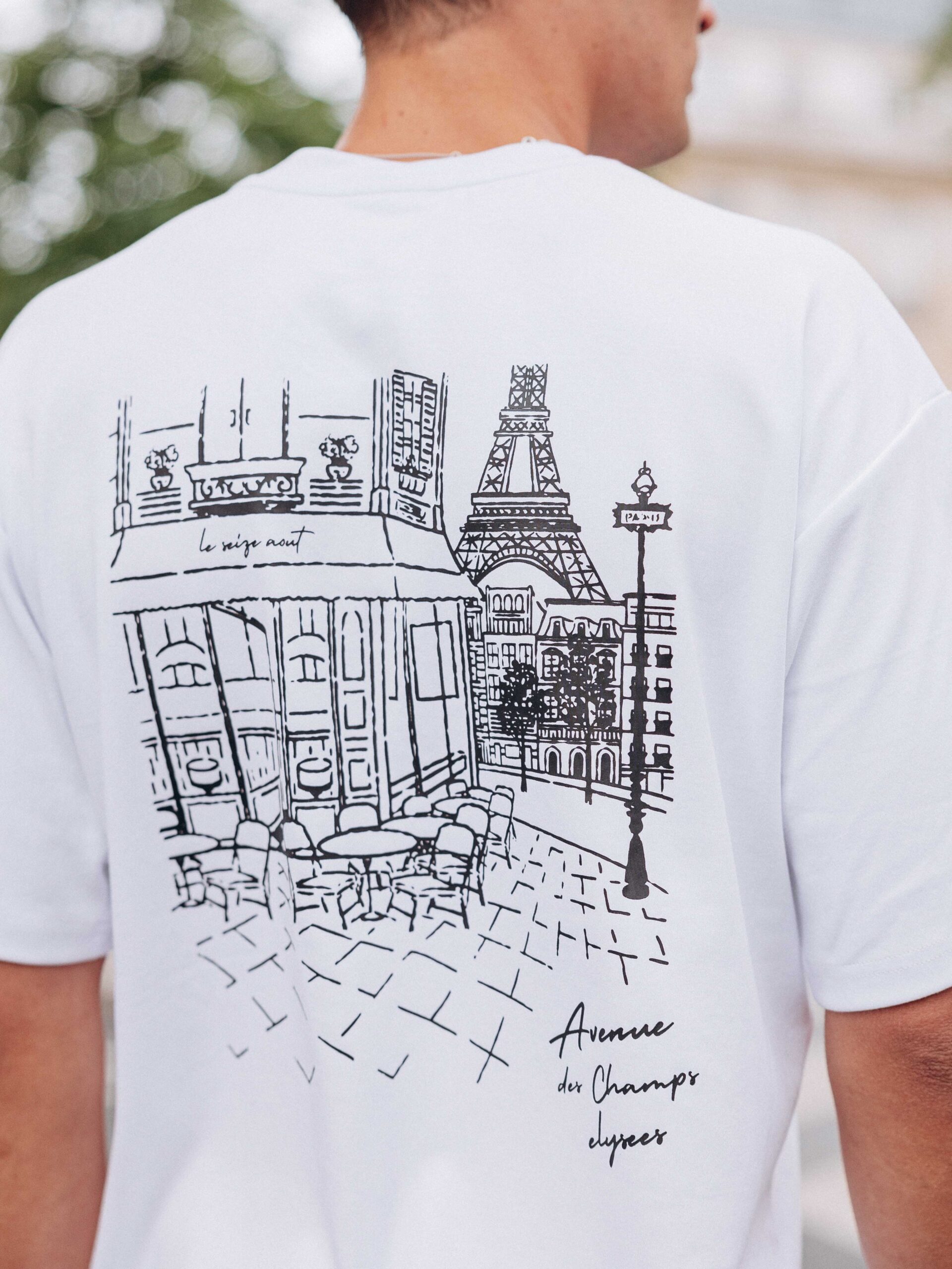 Eiffel Tower White Oversized T-shirt 1608 WEAR