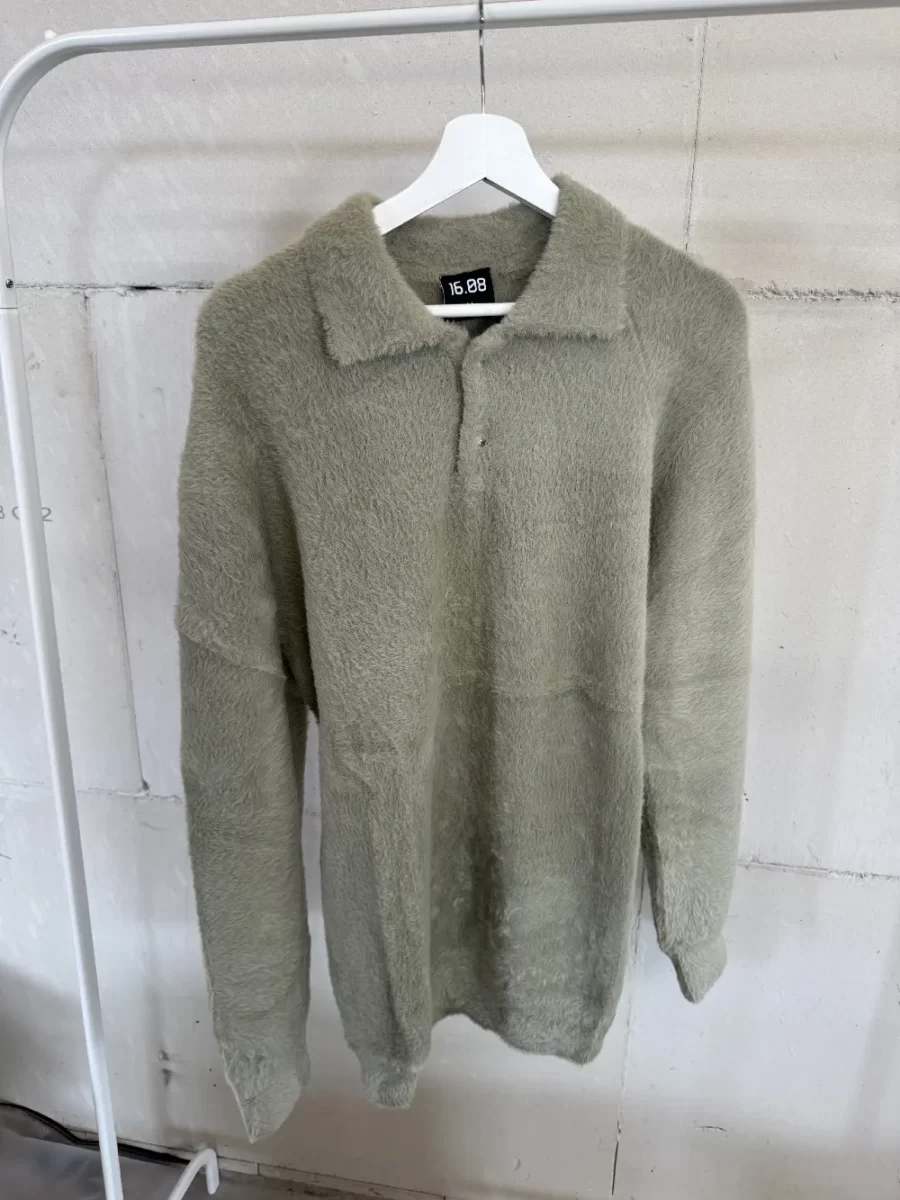 B-KEUZE Olive Fluffy Sweater 1608 WEAR