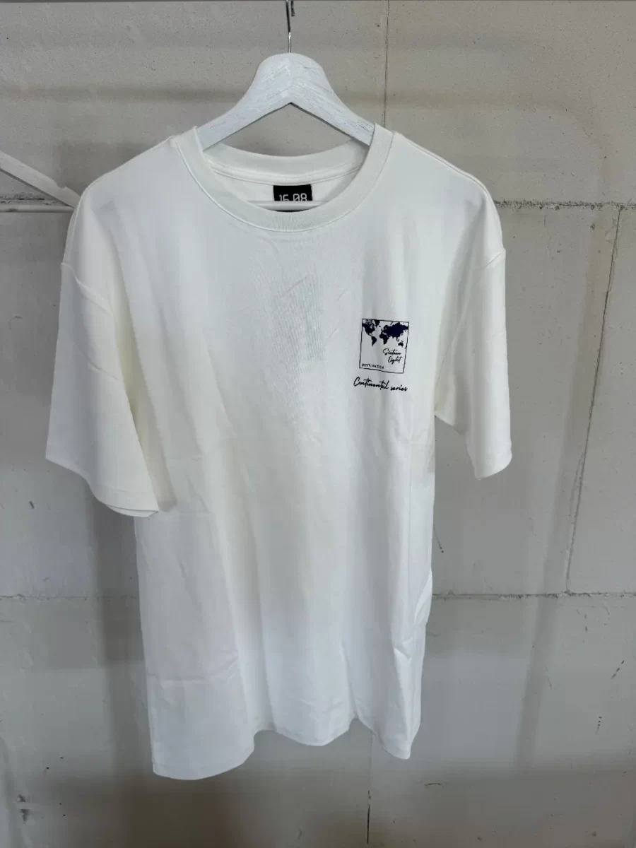 B-KEUZE White Oversized Global T-Shirt 1608 WEAR