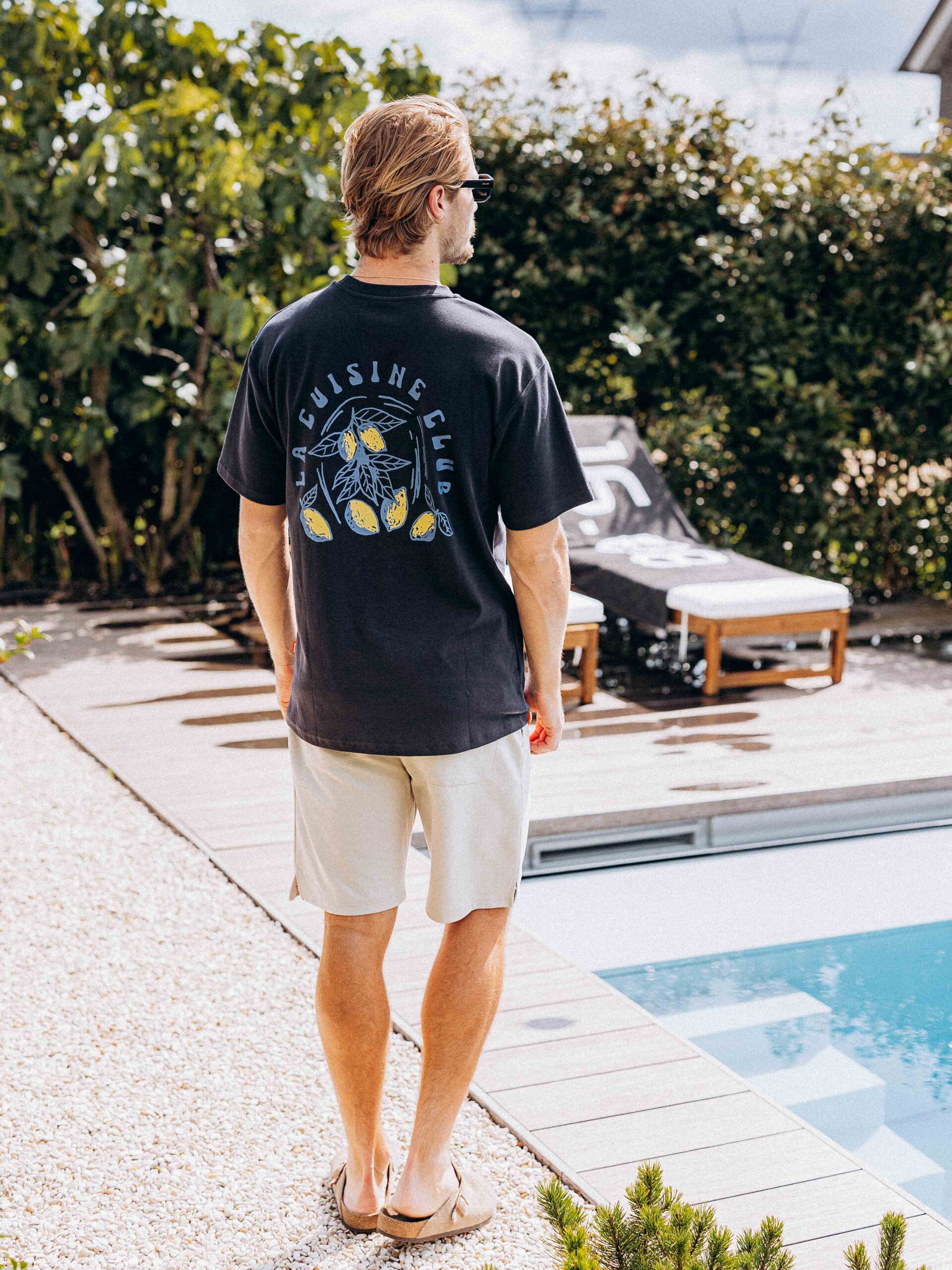 La Cuisine Lemon Navy Oversized T-shirt 1608 WEAR