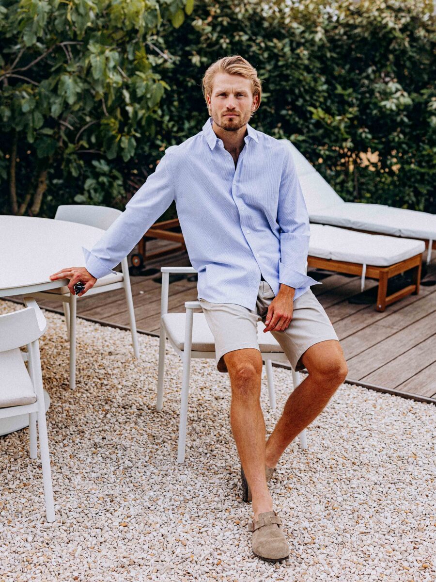 Light Blue Stripe Business Shirt