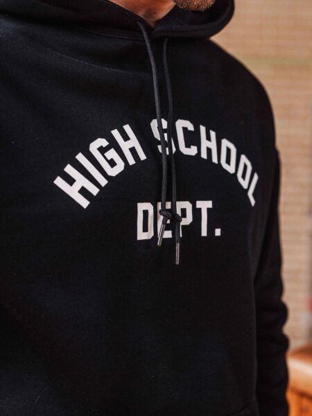 Black High School Oversized Hoodie