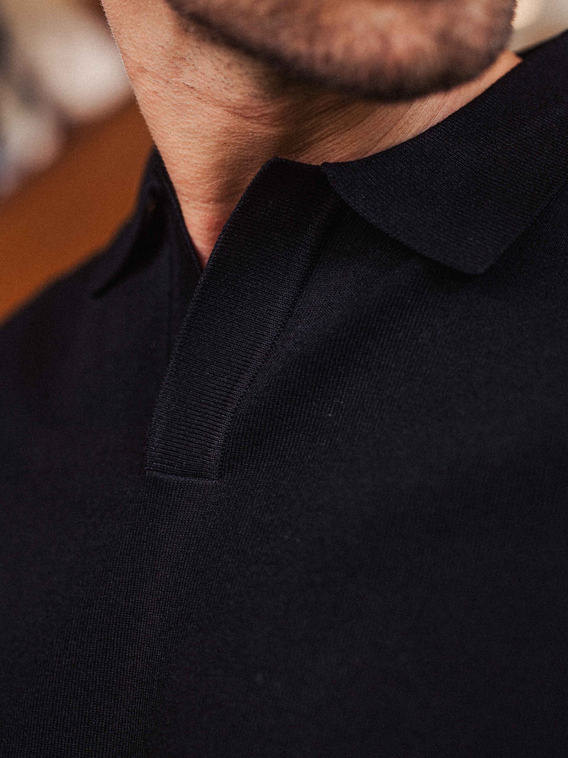 Black Knit Polo 1608 WEAR