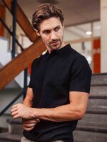 Black Knit Polo