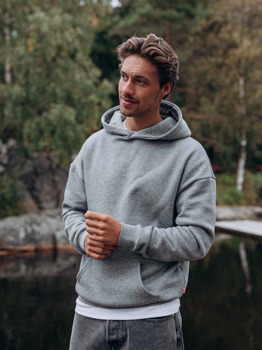 Grey Basic Oversized Hoodie