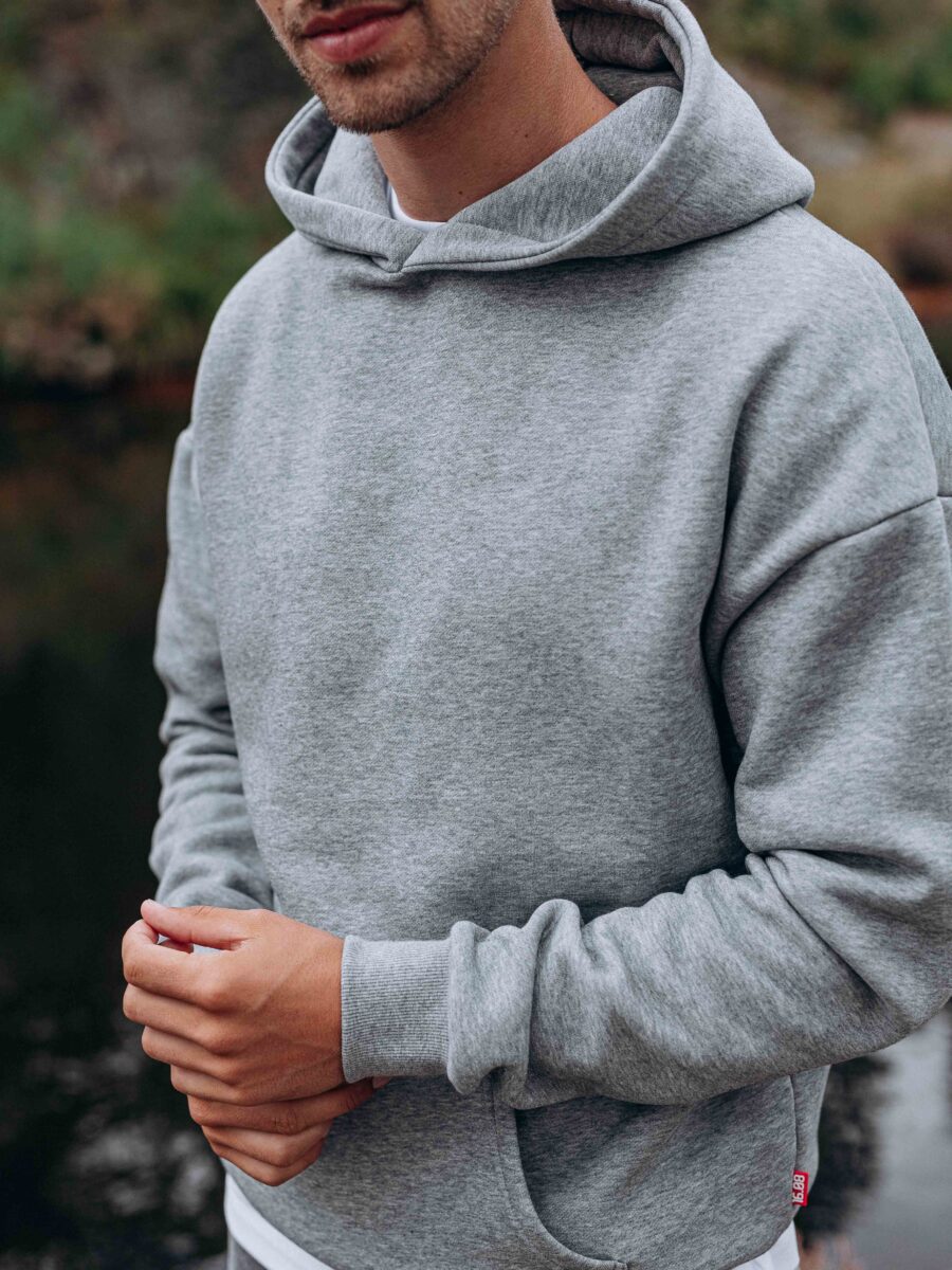 Grey Basic Oversized Hoodie