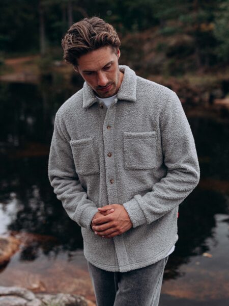 Light Grey Teddy Overshirt