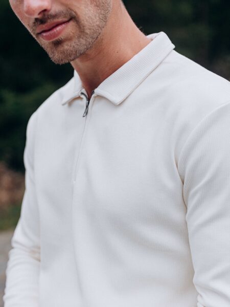 White Polo Zipper