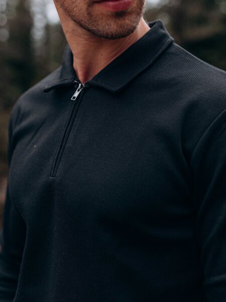 Black Polo Zipper