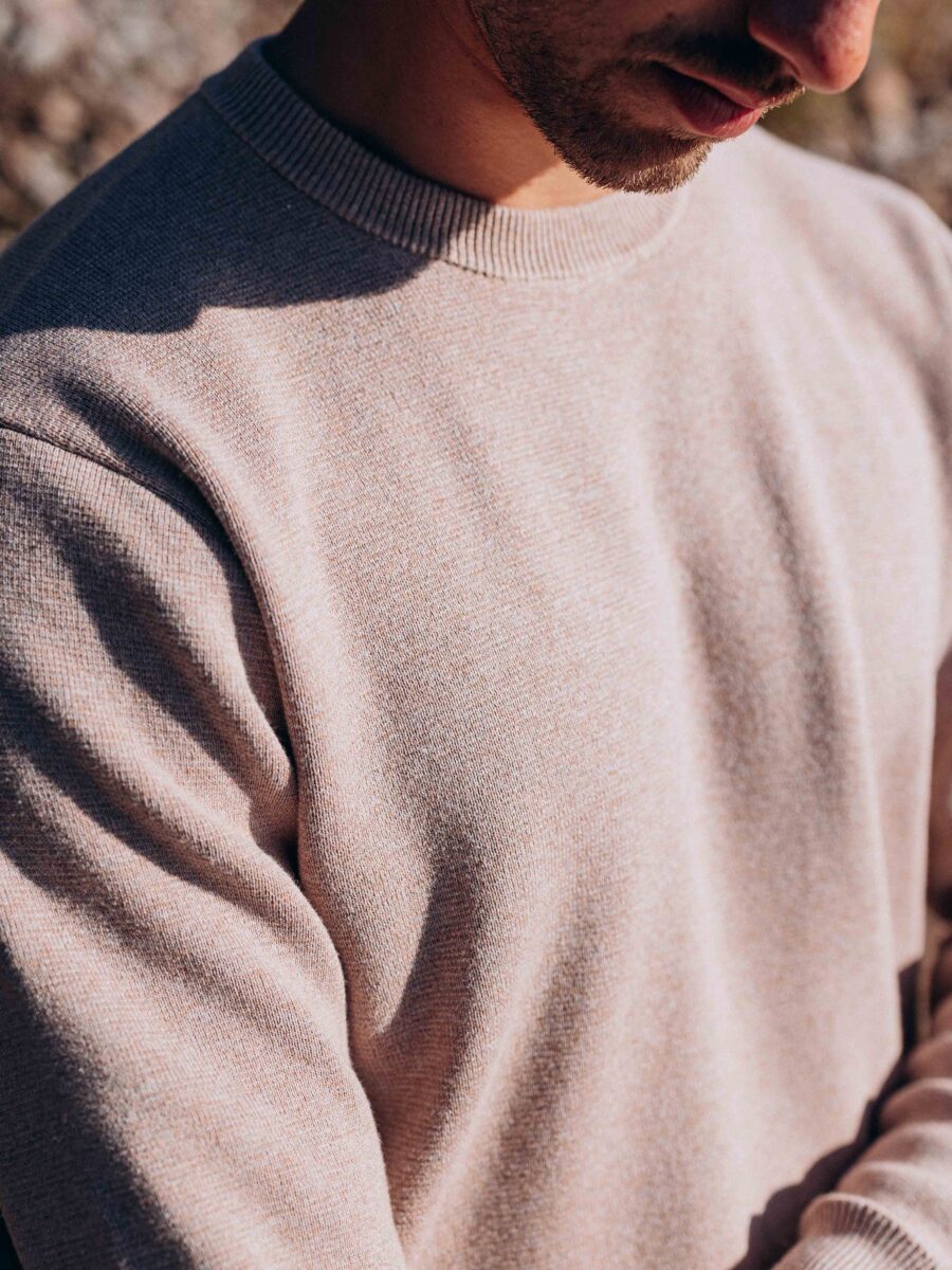 Brown Melange Knit Sweater