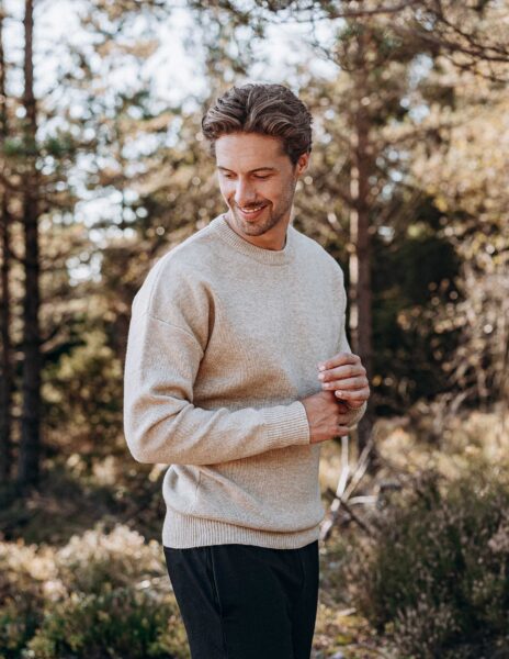 Beige Oversized Knitted Sweater