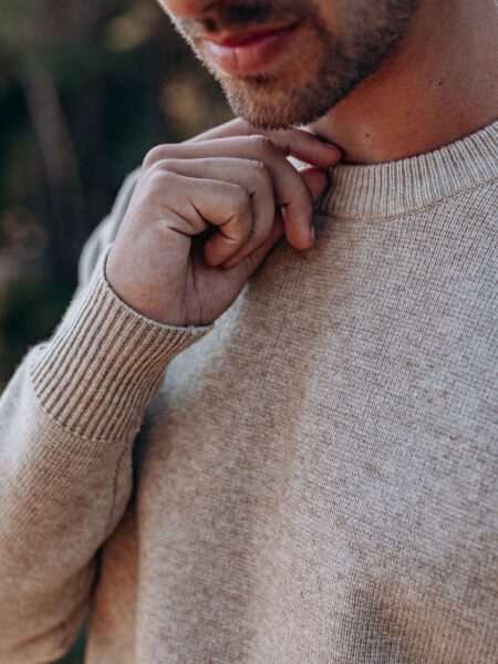 Beige Oversized Knitted Sweater