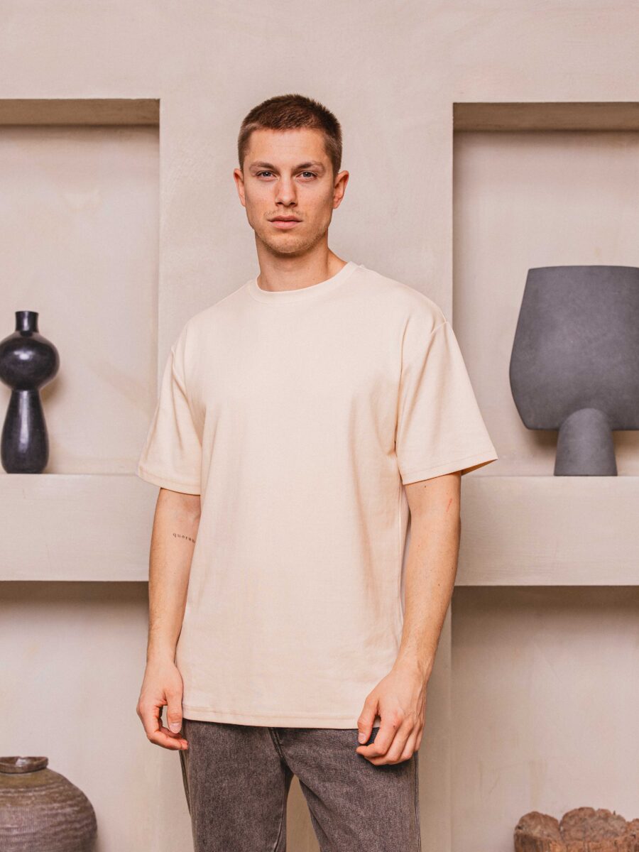 Beige Oversized T-shirt 1608 WEAR