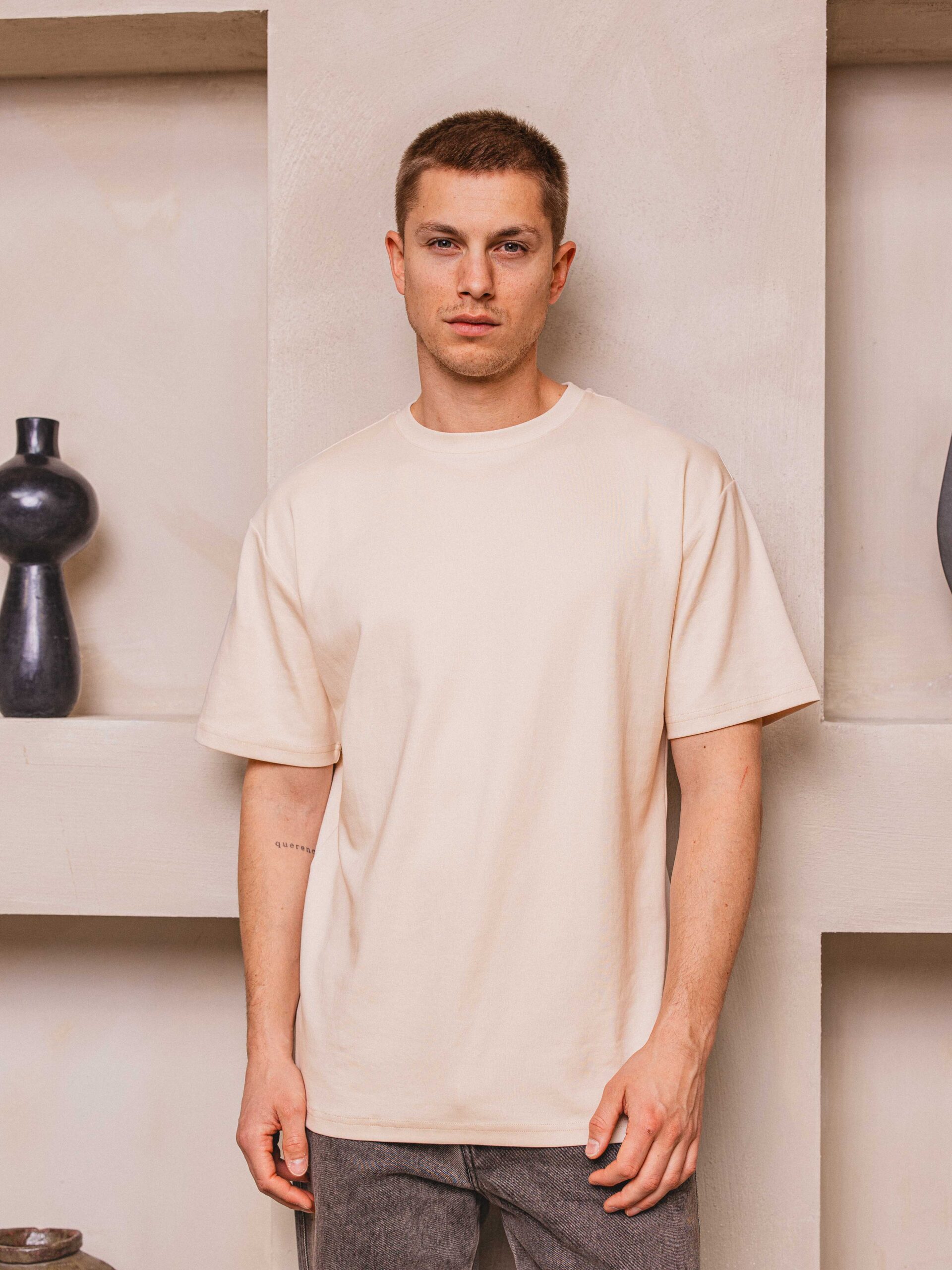 Beige Oversized T-shirt 1608 WEAR