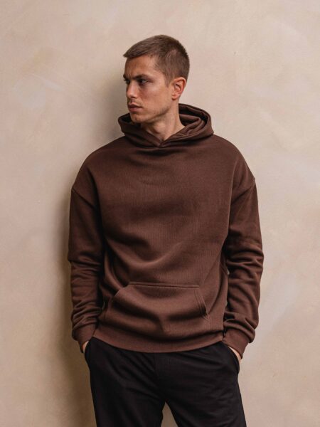 Brown Basic Oversized Hoodie