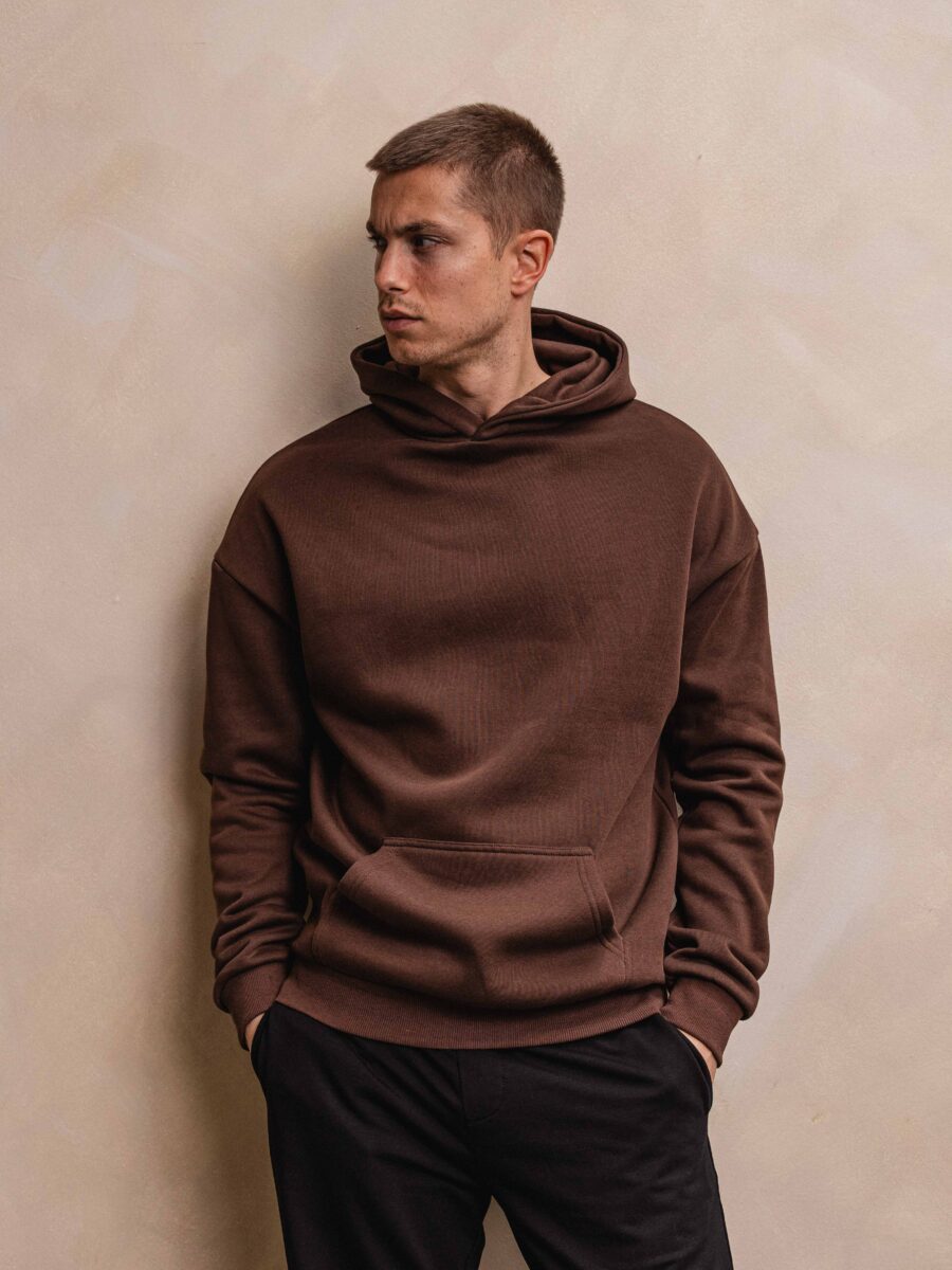 Brown Basic Oversized Hoodie 1608 WEAR