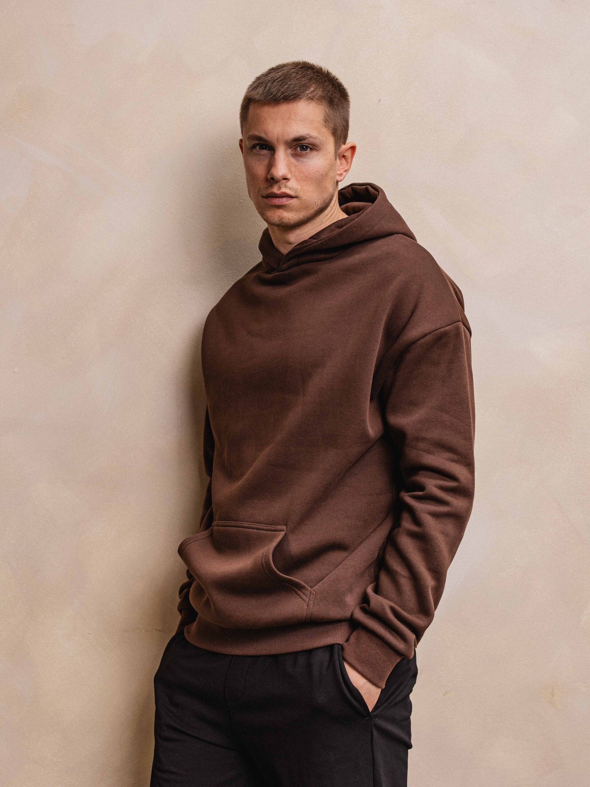 Brown Basic Oversized Hoodie 1608 WEAR