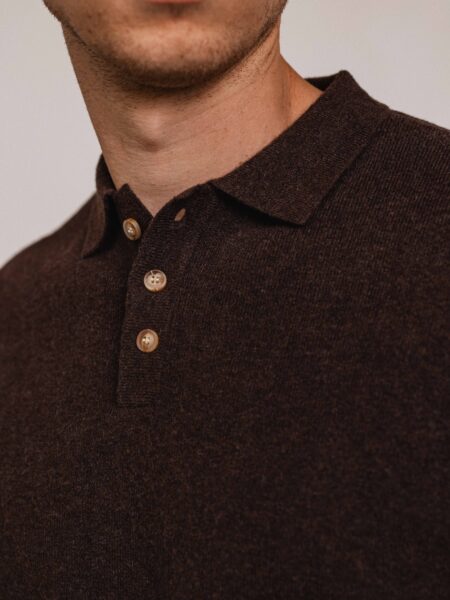 Dark Brown Art Knitted Polo