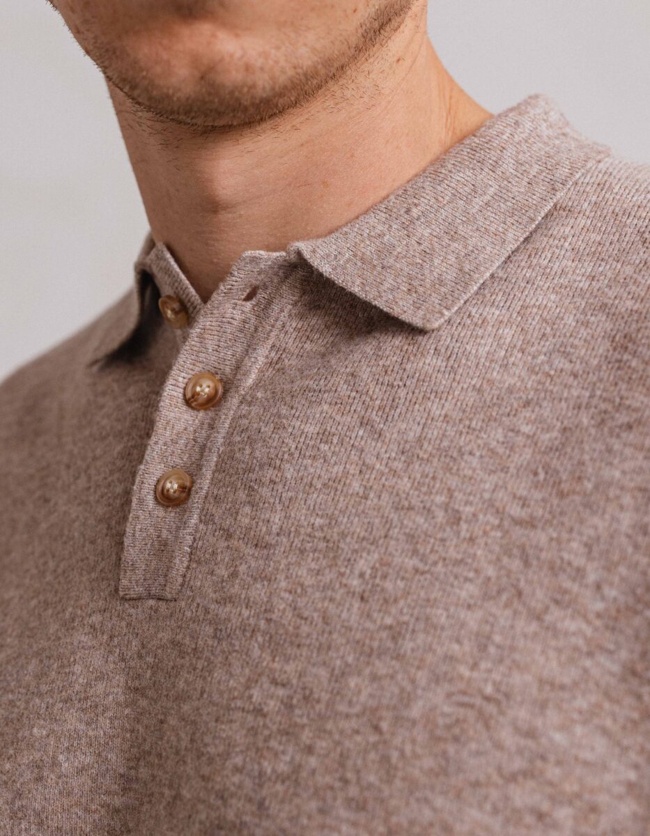 Brown Art Knitted Polo