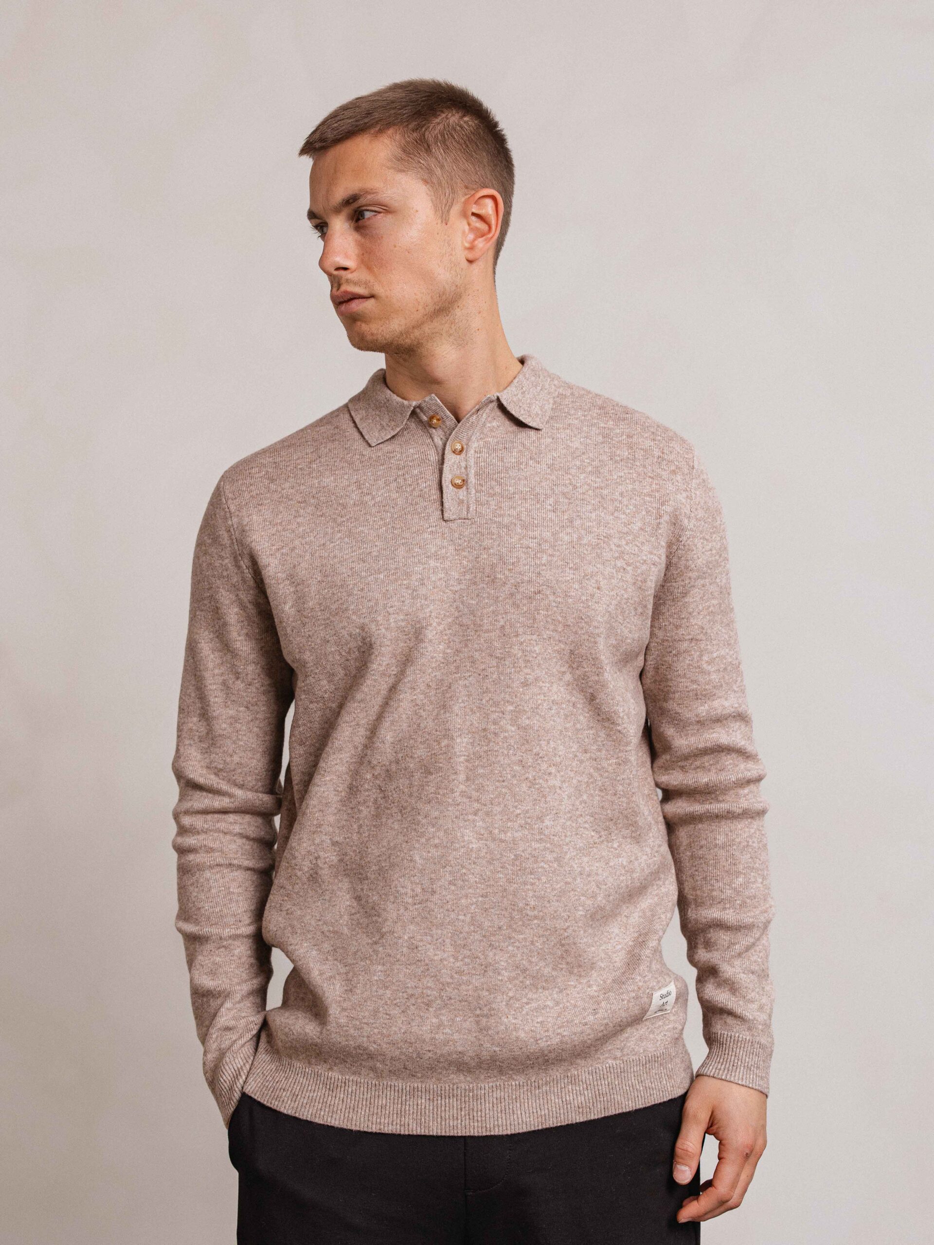 Brown Art Knitted Polo 1608 WEAR