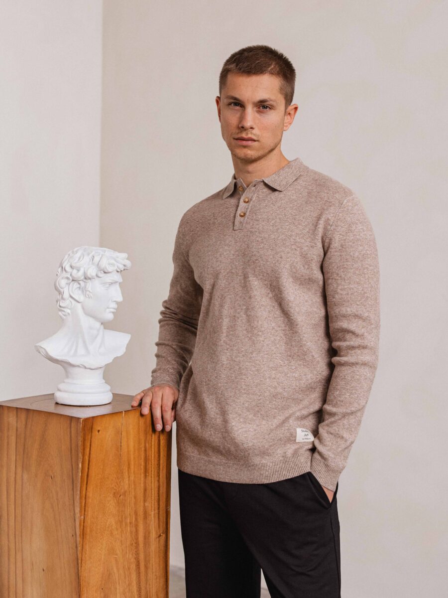 Brown Art Knitted Polo 1608 WEAR