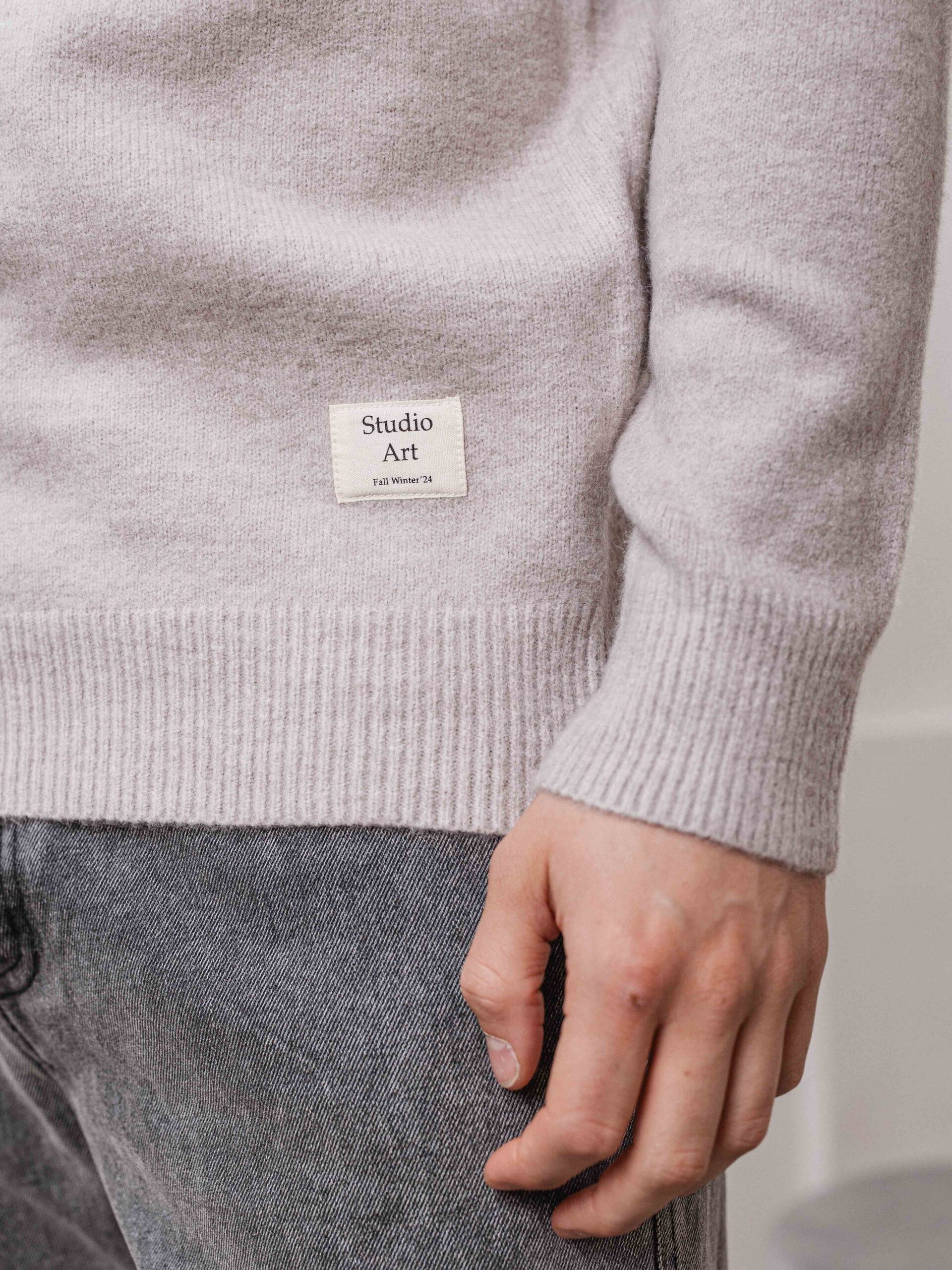 Taupe Label Texture Sweater 1608 WEAR