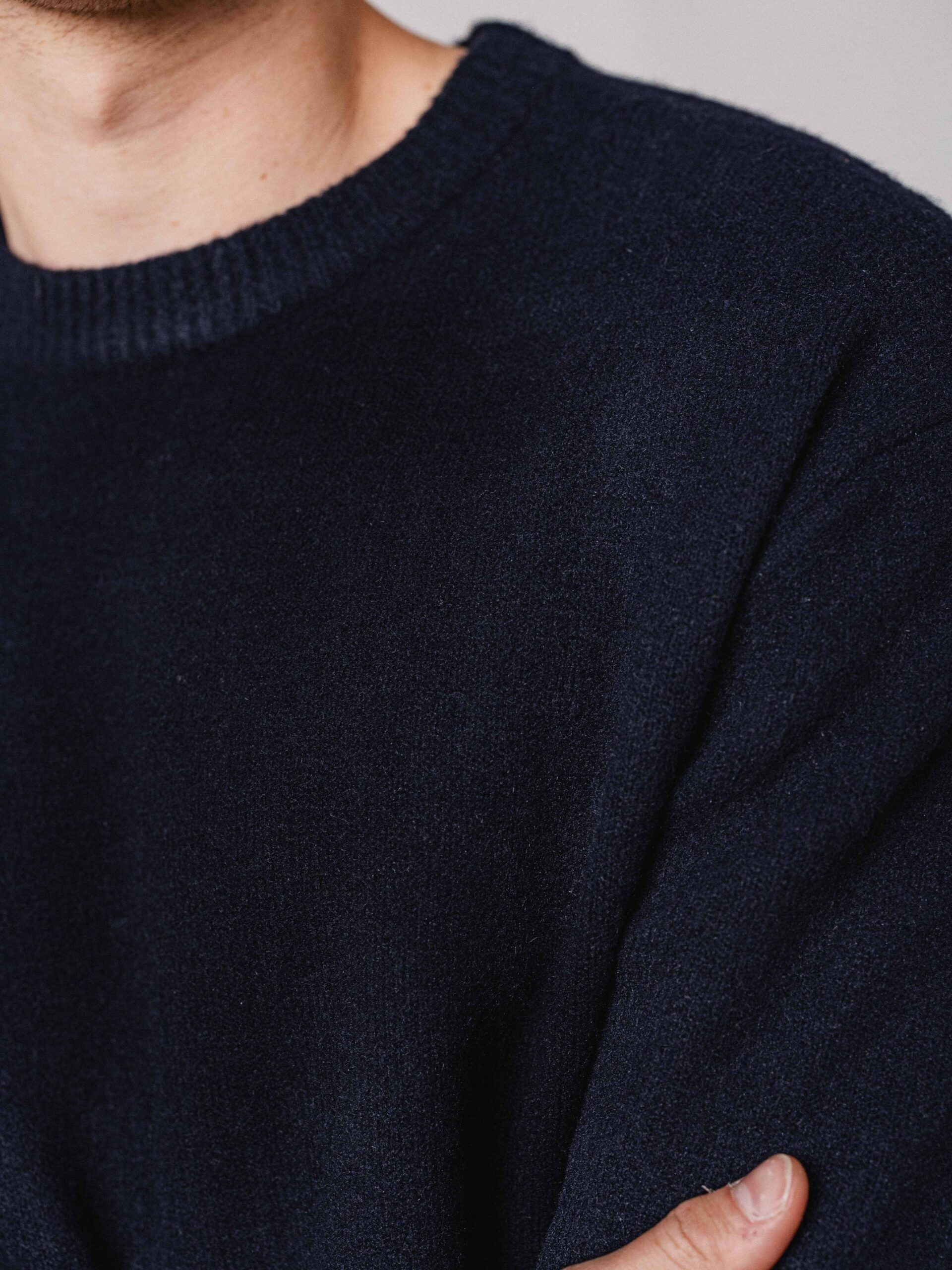 Navy Label Texture Sweater 1608 WEAR