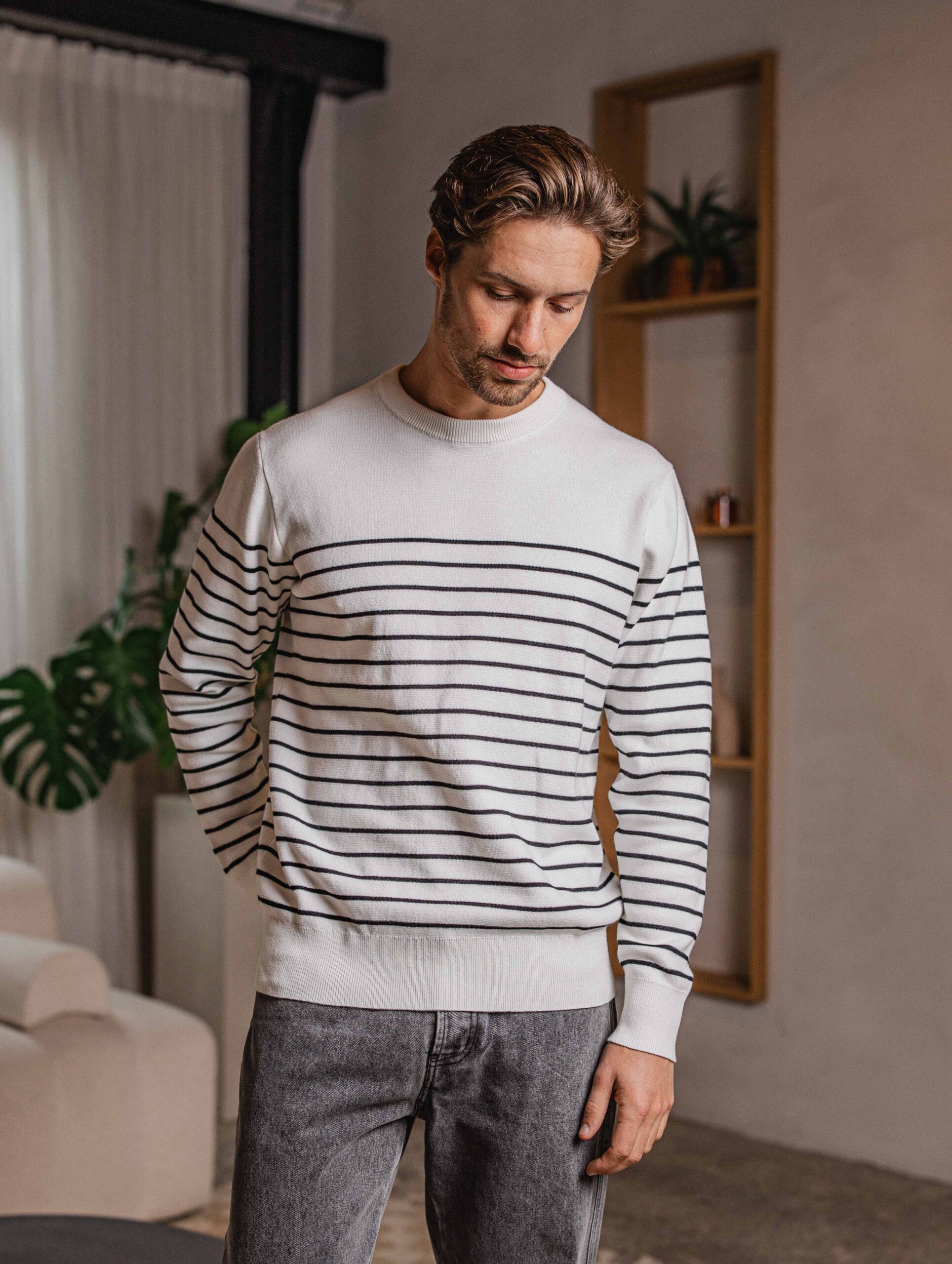 Stripe Knit Sweater 1608 WEAR