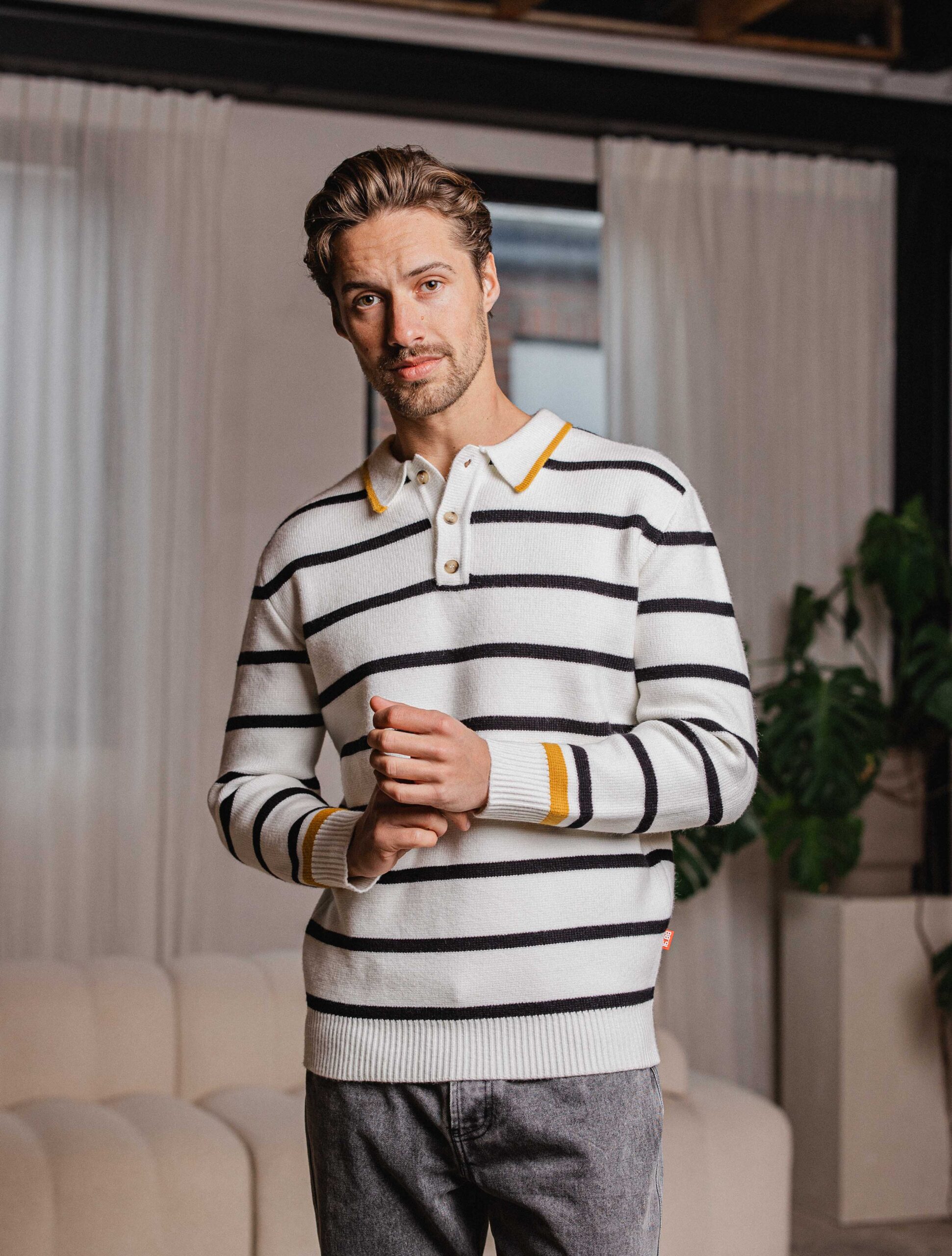 Off White Black Stripe Sweater 1608 WEAR