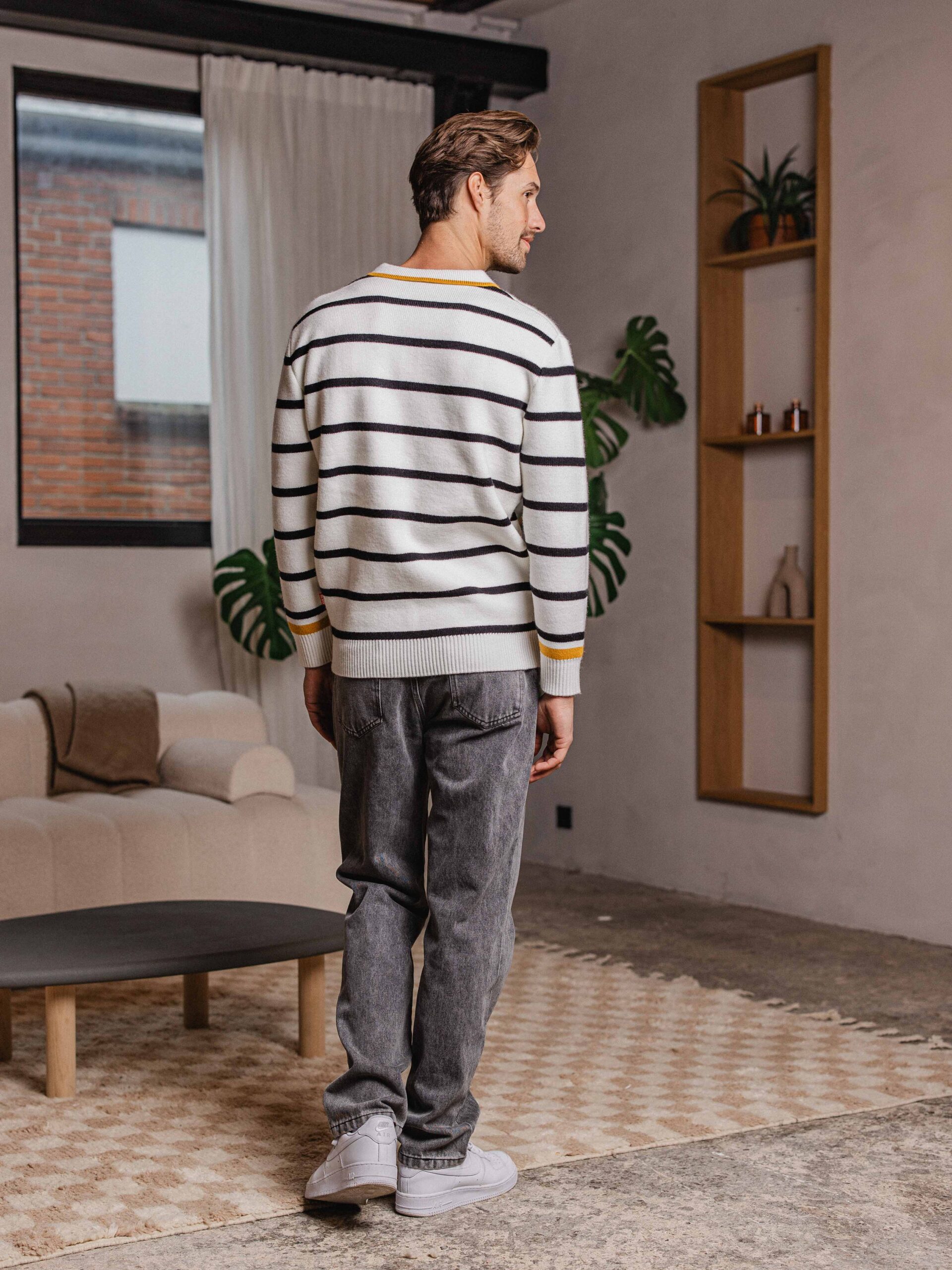 Off White Black Stripe Sweater 1608 WEAR